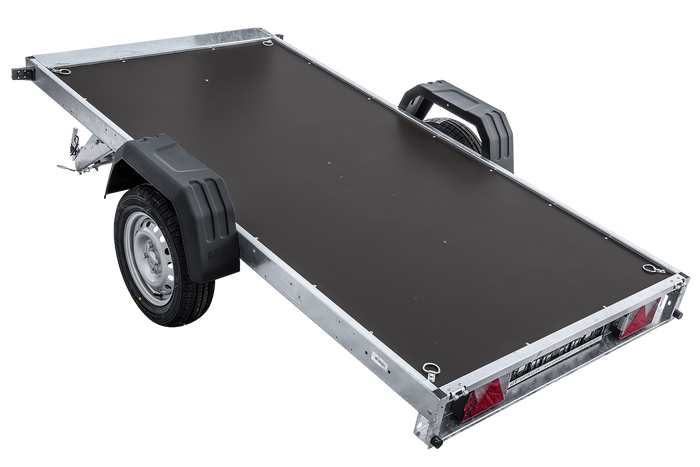 Anhänger 264×125 UNITRAILER FORCE 264 KIPP ungebremst mit H-1100 Spriegel und blauer Hochplane-Neu
