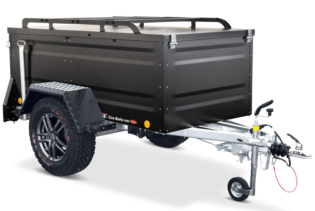 Offroad und Dachzelt Anhänger 1000kg schwarz KT-EB2
